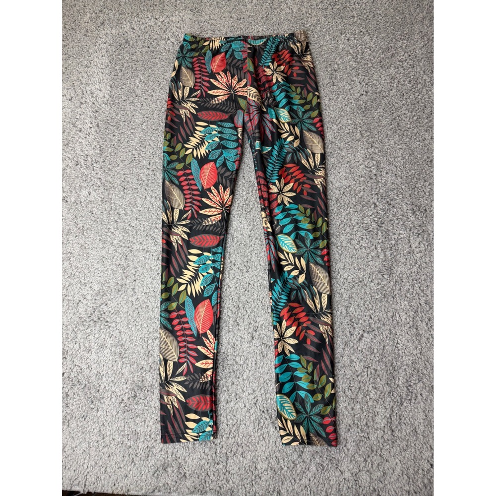 Unbranded Women Tropical Leaf Print Leggings Multicolor Botanical Stretchy OS